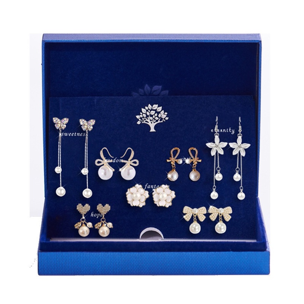 New 925 Silver Small Fragrance Earrings One Week Stud Set